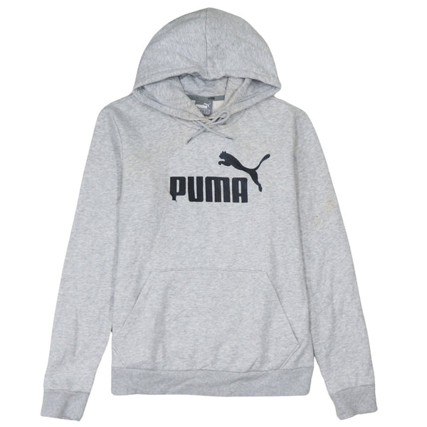 Puma 90s Grey Spellout Hoodie Women's Large Vintage Pullover