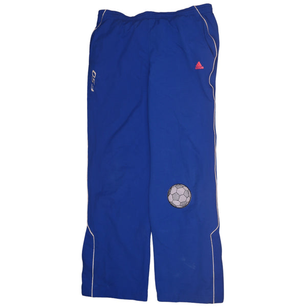 Adidas Women's 90s Vintage Blue Baggy Straight Leg Trousers