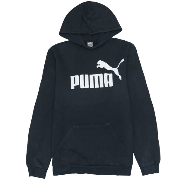 Puma 90's Vintage Black Spellout Hoodie Women's 2XL Pullover