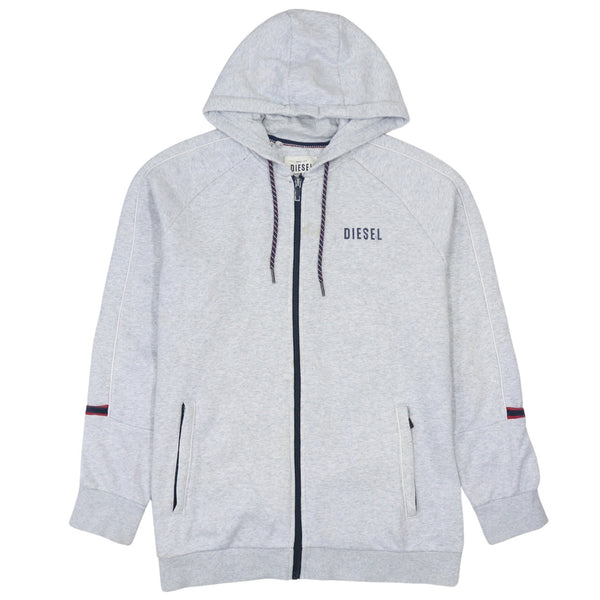 Diesel 90's Lightweight Full Zip Up Hoodie, Large, Grey