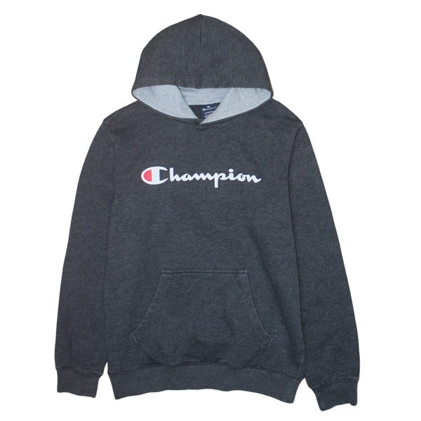 Champion 90's Spellout Pullover Hoodie Medium Black