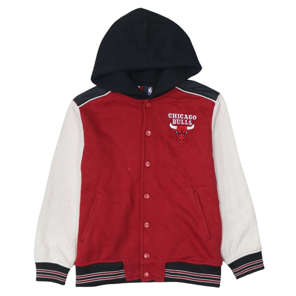 NBA 90's Chicago Bulls Button Up Hoodie Small  Black