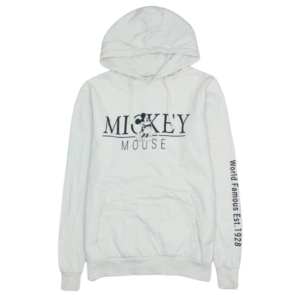 Vintage Disney 90's Mickey Mouse Pullover Hoodie Small Beige Cream