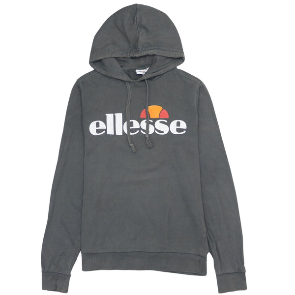 Ellesse 90's Vintage Grey Spellout Hoodie Small