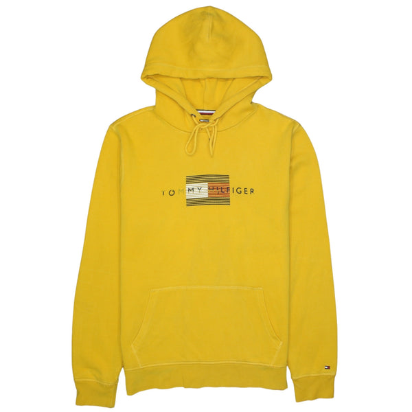 Tommy Hilfiger 90's Spellout Pullover Hoodie Medium Yellow