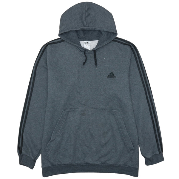 Adidas 90's Drawstring Pockets Pullover Hoodie XXXLarge (3XL) Grey