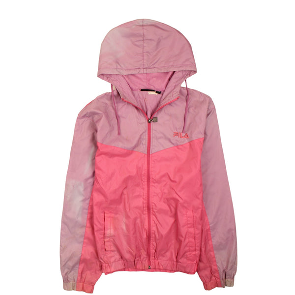 Fila Women's 90's Pink Raincoat Windbreaker Zip Up Vintage Medium