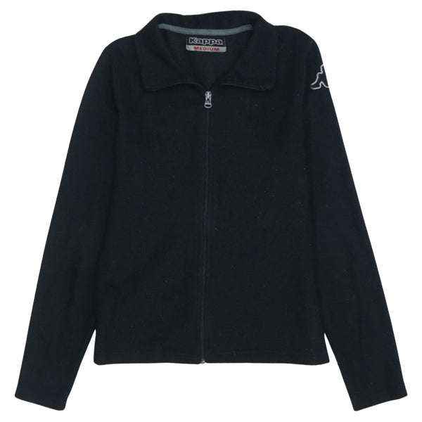 Kappa 90's Vintage Black Lightweight Zip Up Fleece Jumper Medium