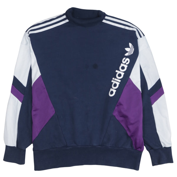 Adidas 90's Lightweight Crew Neck Sweatshirt Large  Navy Blue