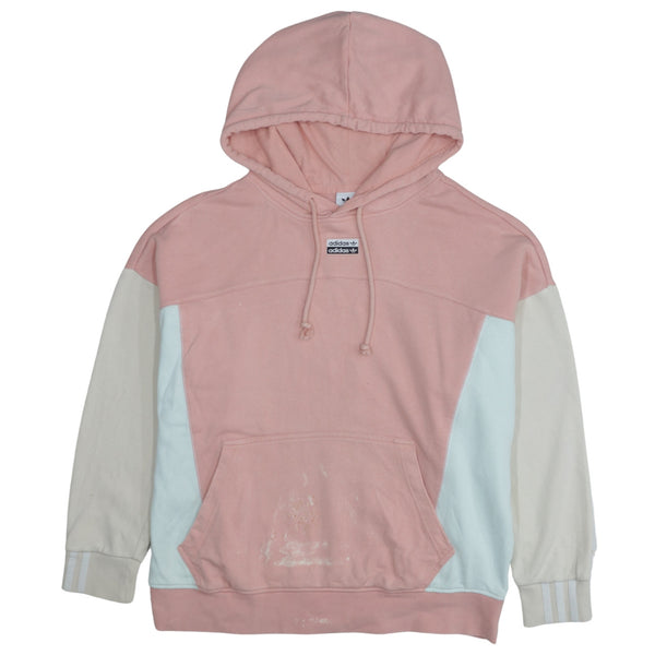 Adidas 90's Pink Pullover Hoodie with Drawstring Pockets, Women's Medium