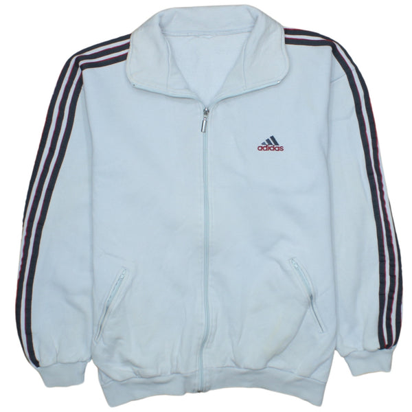 Adidas Vintage 90's White Cotton Zip-Up Sweatshirt Large Men’s