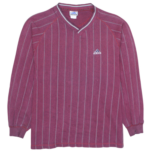 Adidas 90's Red Lightweight V Neck Men's Large Sweatshirt