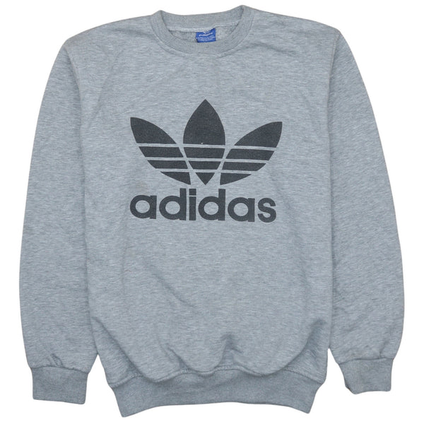 Adidas Vintage 90's Grey Spellout Crew Neck Sweatshirt Men's Large