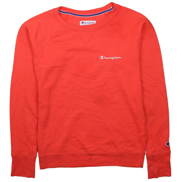 Champion Men's Heavyweight Crew Neck Sweatshirt Orange Small 90s Vintage