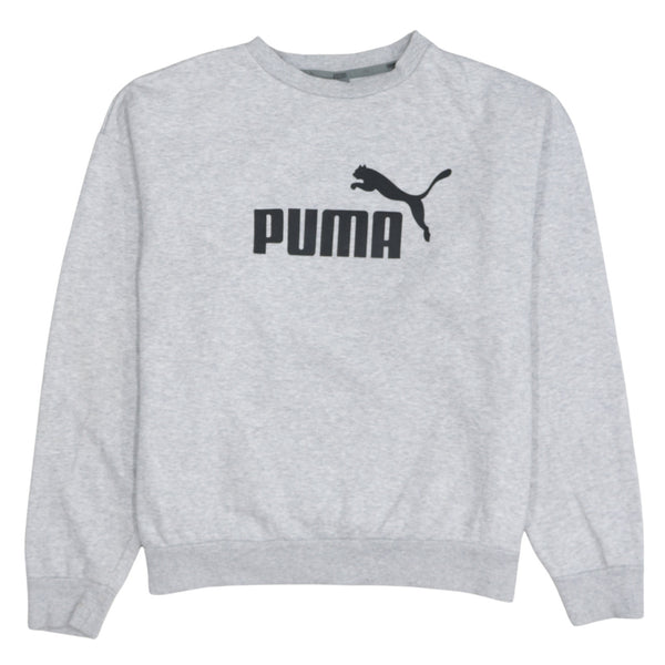 Puma 90's Spellout Crew Neck Sweatshirt Large Grey