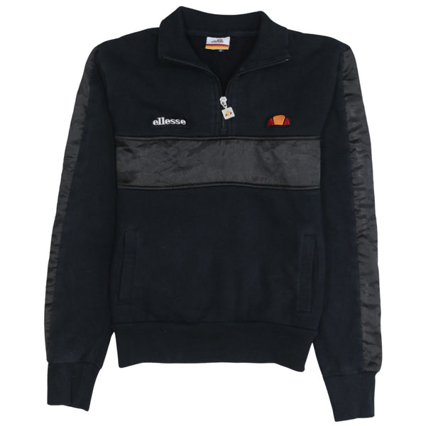 Ellesse 90's Lightweight Quarter Zip Sweatshirt XSmall  Black