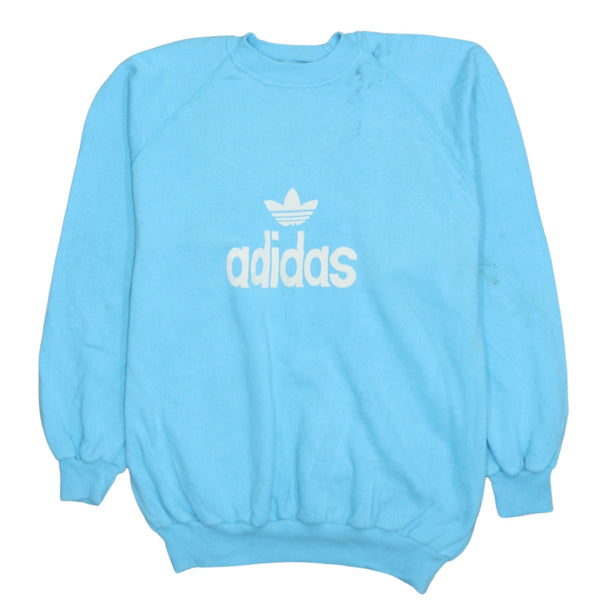 Adidas 90's Blue Spellout Crew Neck Sweatshirt XXLarge