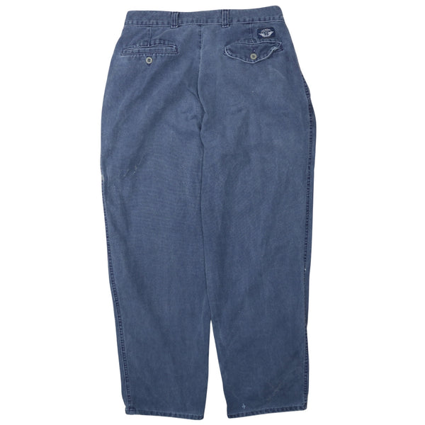 Dockers 90's Straight Leg Baggy Trousers / Pants 32 Navy Blue