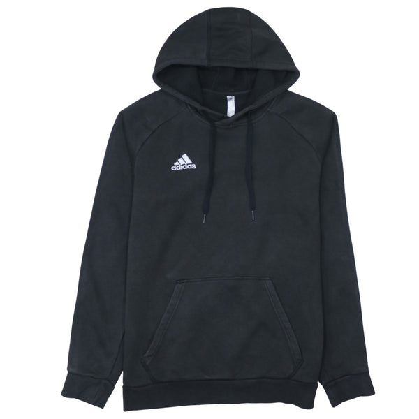Adidas 90's Drawstring Pockets Pullover Hoodie Medium Black