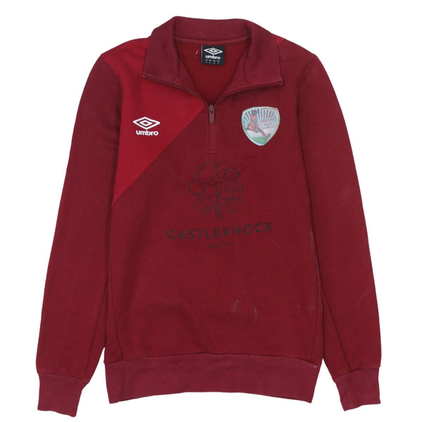 Umbro 90's Red Lightweight Quarter Zip Sweatshirt Men's Small
