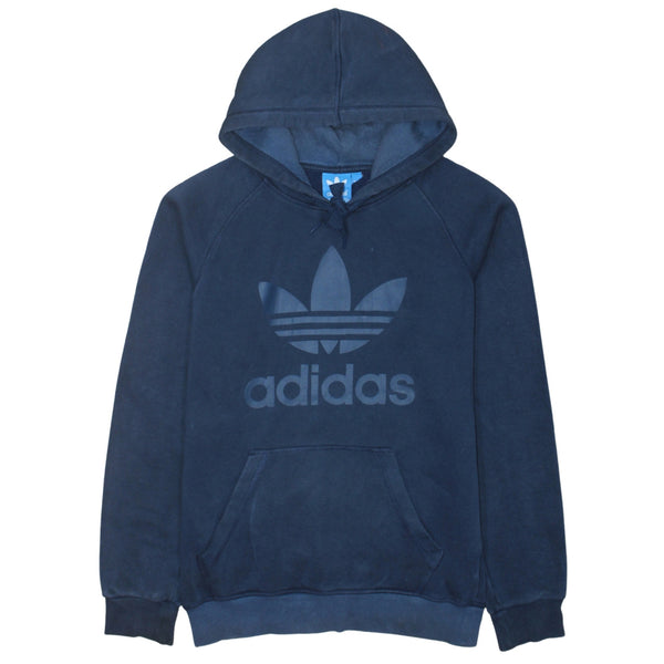 Adidas 90's Spellout Pullover Hoodie Small Navy Blue