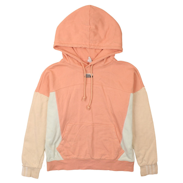 Adidas Vintage 90s Pink Pullover Hoodie Women's Small Drawstring Pockets