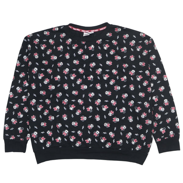 Disney 90s Vintage Black Crew Neck Sweatshirt 2XL Plus Size Elegant