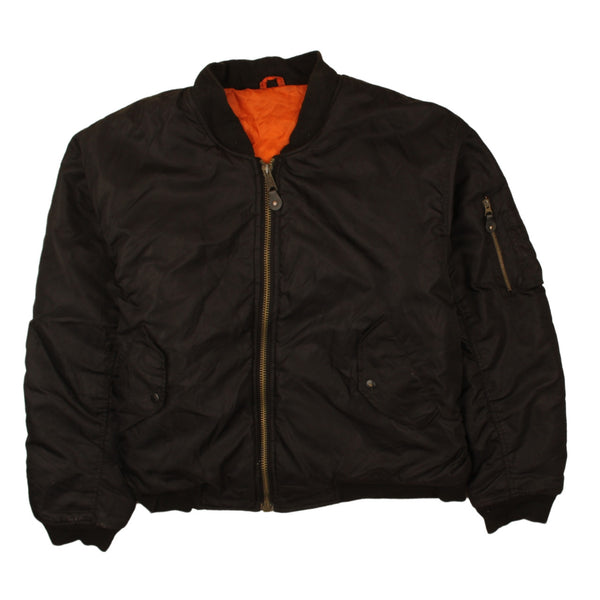 Active 90's Plain Full Zip Up Windbreaker Large (missing sizing label) Black