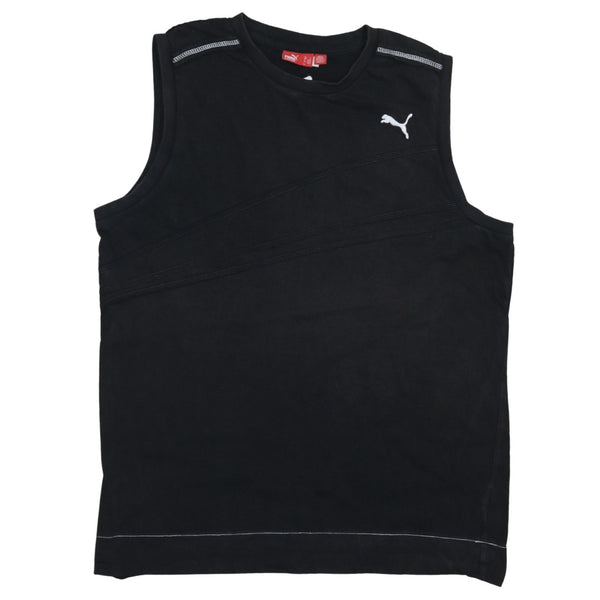 Puma 90's Vest Sleeveless Crew Neck Gilet Large Black