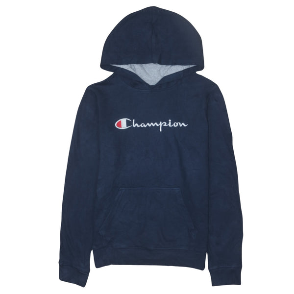 Champion Vintage 90's Navy Blue Spellout Pullover Hoodie Women's XL