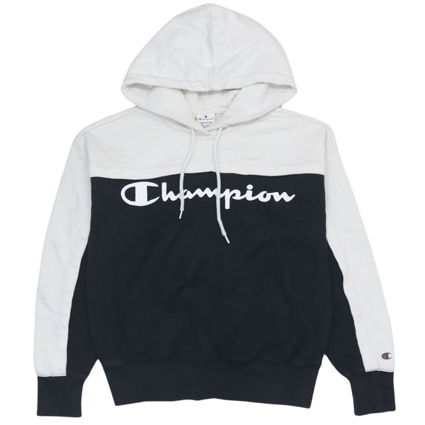 Champion 90's Spellout Pullover Hoodie Medium Black