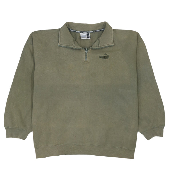 Puma 90's Lightweight Quarter Zip Sweatshirt XLarge Green