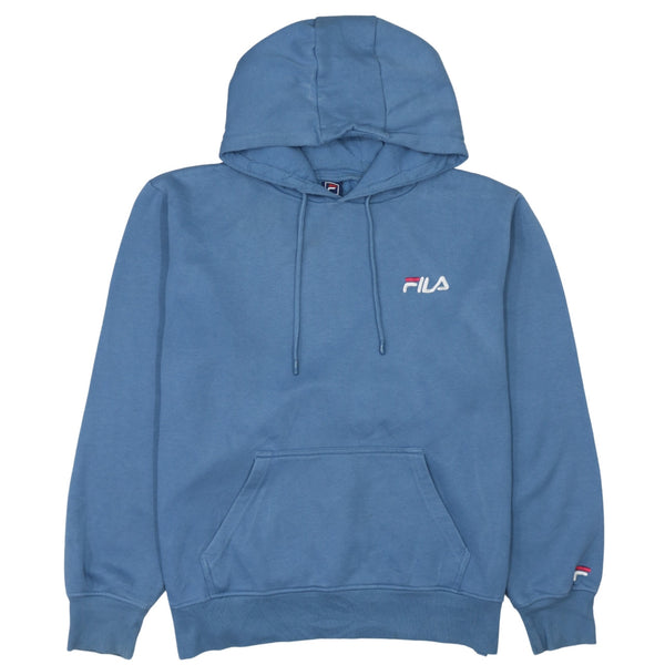 Fila 90's Vintage Blue Drawstring Pullover Hoodie Men's XLarge