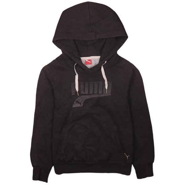 Puma 90's Spellout Pullover Hoodie Grey Medium Vintage Style