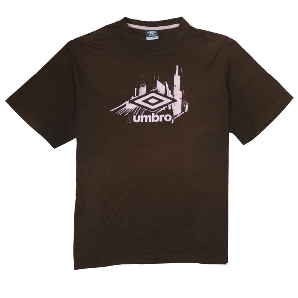 Umbro 90's Spellout Short Sleeves T Shirt XXLarge (2XL) Brown