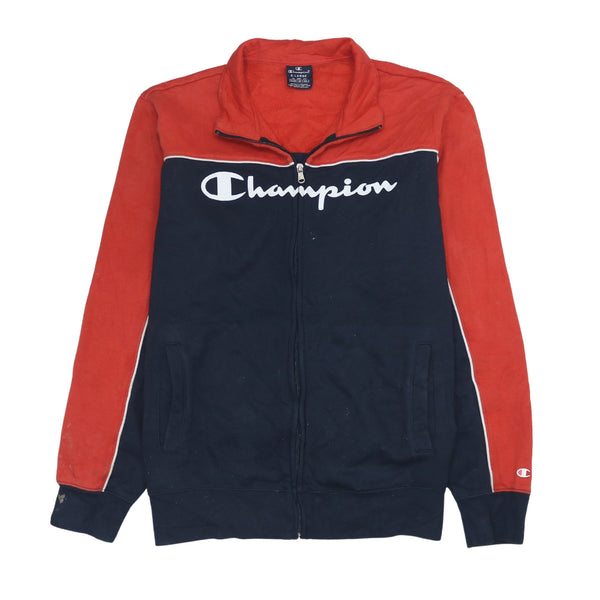 Champion Vintage 90's Spellout Quarter Zip Sweatshirt XL Navy Blue