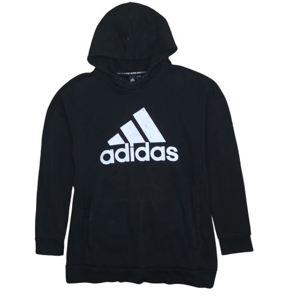 Adidas 90's Black Spellout Pullover Hoodie Small