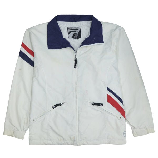 Fila 90's Vintage White Full Zip Lightweight Windbreaker XLarge