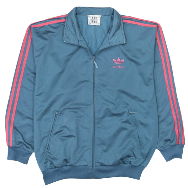 Adidas 90's Blue Striped Sleeve Small Full Zip Sweatshirt