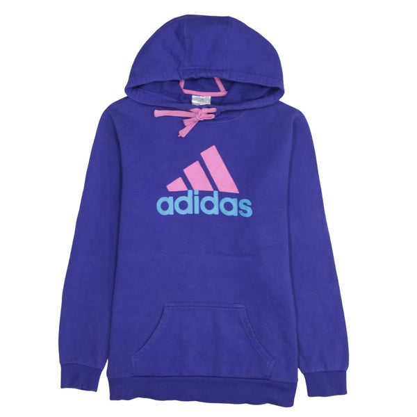 Adidas 90's Spellout Pullover Hoodie XLarge Blue