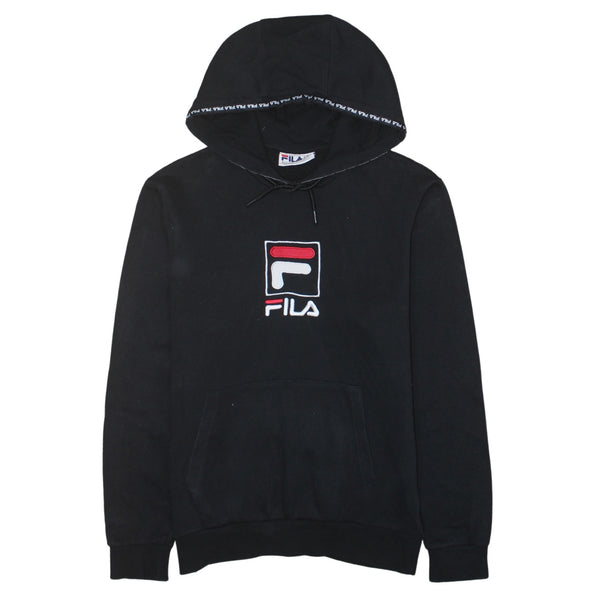Fila 90's Spellout Pullover Hoodie Medium Black