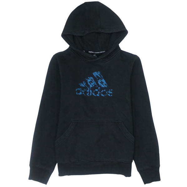 Adidas 90's Spellout Pullover Hoodie XSmall Black Vintage