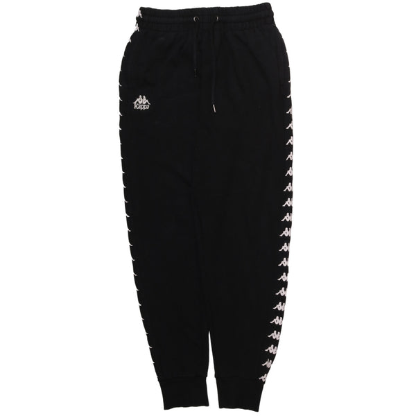 Kappa 90's Elasticated Waistband Drawstrings Joggers / Sweatpants Medium Black