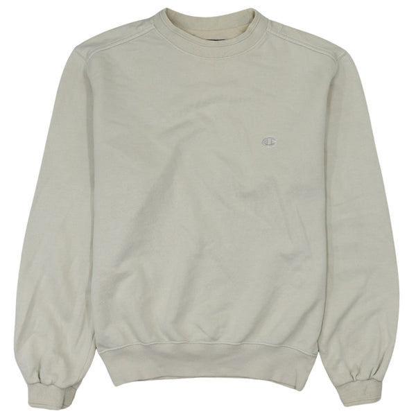 Vintage Champion 90s Lightweight Crew Neck Sweatshirt Men's S Beige