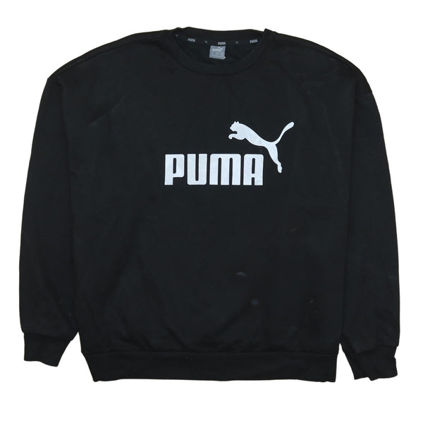 Puma Men's XXLarge Black Spellout Crew Neck Sweatshirt 90s Vtg Stylish
