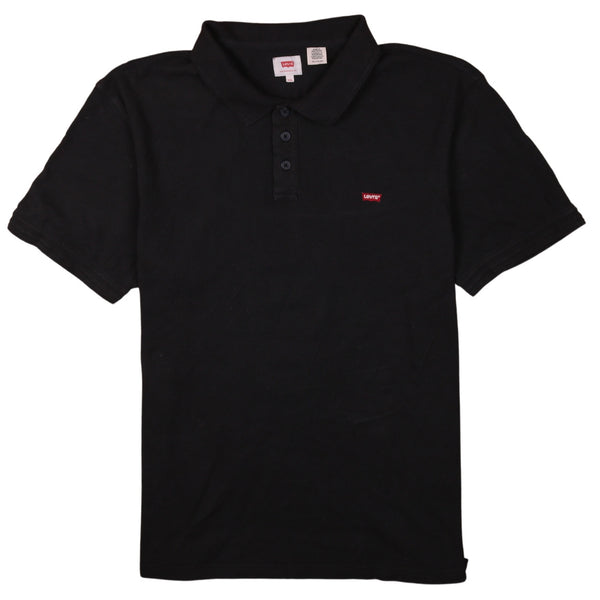 Levi's 90's Short Sleeves Quarter Button Polo Shirt XXLarge (2XL) Black