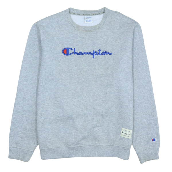 Vintage Champion 90's Grey Spellout Crew Neck Sweatshirt 2XL XXLarge