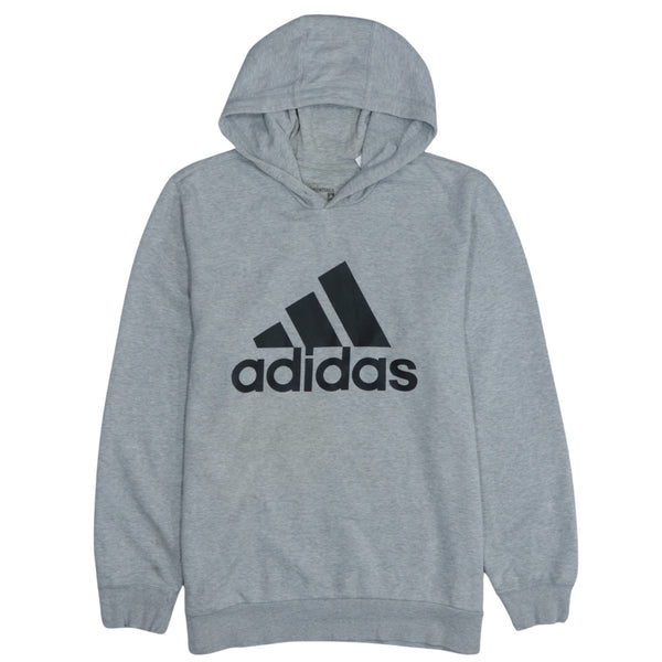 Adidas 90's Spellout Pullover Hoodie Grey Large - Vintage Style
