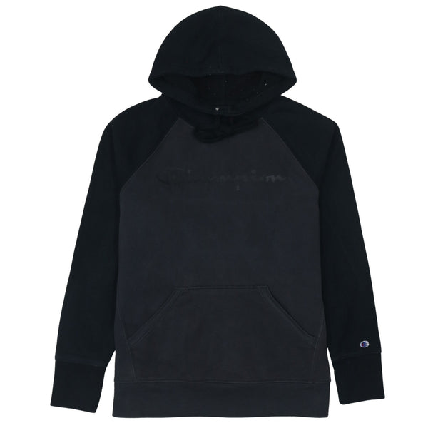 Champion 90's Spellout Pullover Hoodie Medium Black