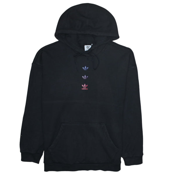 Adidas 90's Drawstring Pockets Pullover Hoodie Small Black